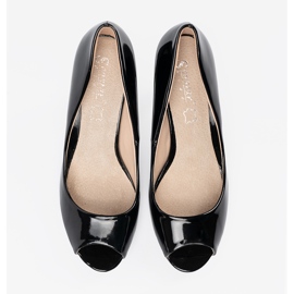 Seastar Černá lakovaná čerpadla s holými prsty černý 1