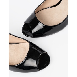 Seastar Černá lakovaná čerpadla s holými prsty černý 2