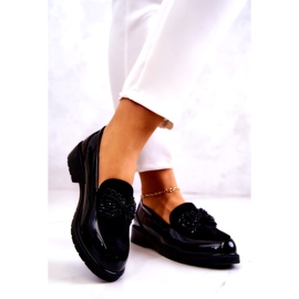 S.Barski Dámské lakované lafefer moccasins černé černý 1