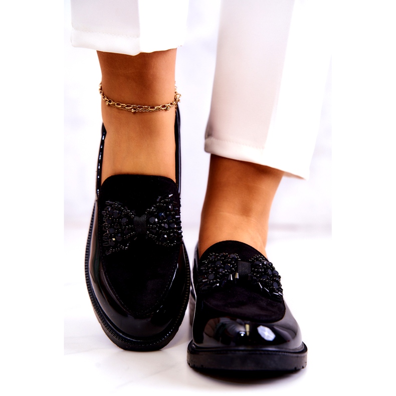 S.Barski Dámské lakované lafefer moccasins černé černý 4