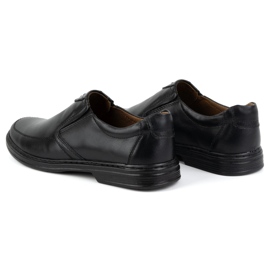 KOMODO Pánské boty vyrobené z přírodní kůže Slip-on 854k Black černý 4