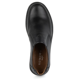 KOMODO Pánské boty vyrobené z přírodní kůže Slip-on 854k Black černá 6
