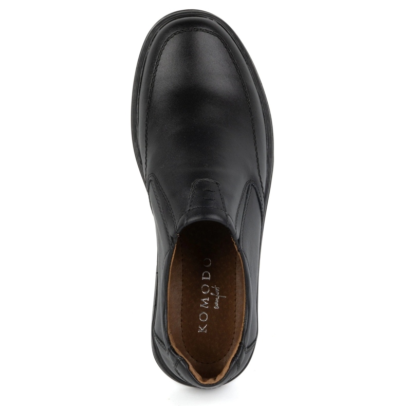 KOMODO Pánské boty vyrobené z přírodní kůže Slip-on 854k Black černý 6