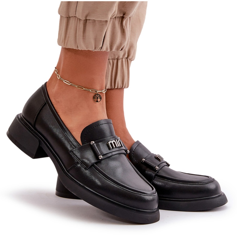 Dámské přírodní kožené mokasíny Black Vinceza 91114 s ozdobou černá 5 Dámské přírodní kožené mokasíny Black Vinceza 91114 s ozdobou černá 5