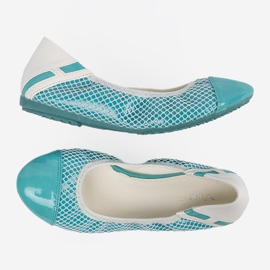 Modré baleríny s bílým sítkem modrý 1