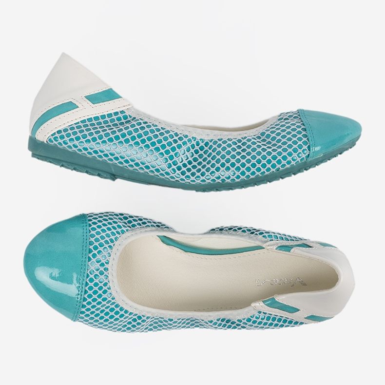 Modré baleríny s bílým sítkem modrý 1