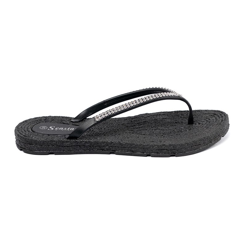 Seastar Black Flip -Flops se zirkony černý 2