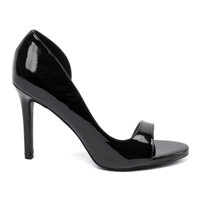 Goodin Malovaná čerpadla s holými prsty černými prsty černá 2