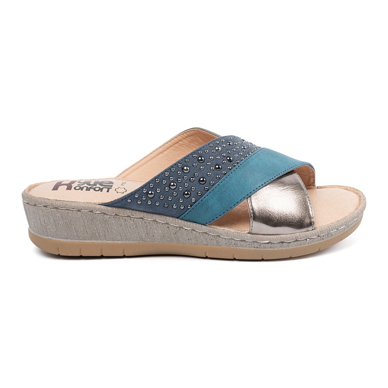 Shelvt Modré klíny se stříbrnými čepy modrý 1