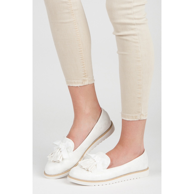 Vices Semišové pány s třásněmi bílý 2