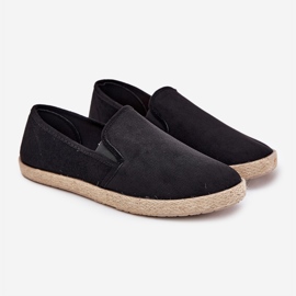 Pánské tenisky Espadrilles s ekologickou semišovou černou černý 2
