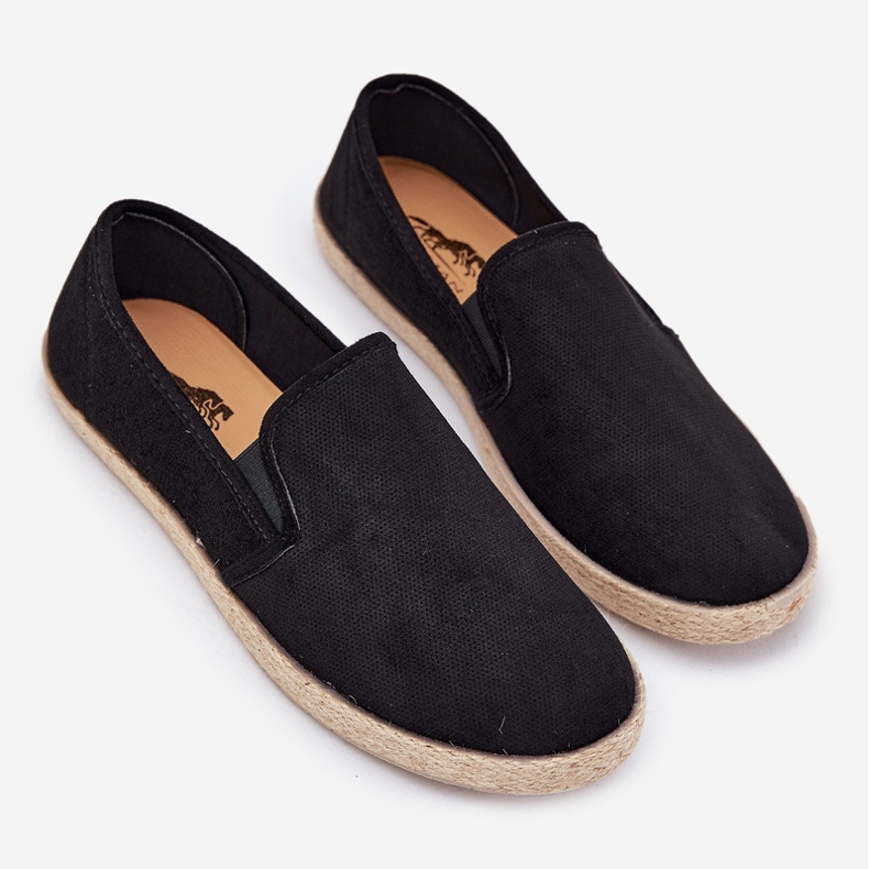 Pánské tenisky Espadrilles s ekologickou semišovou černou černý 1