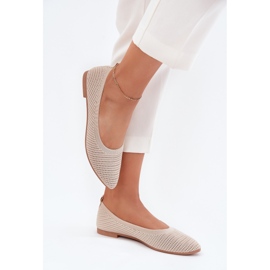 Beige -Mesh Materiál Ballerinas béžové baleríny béžový 2
