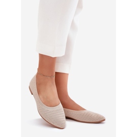 Beige -Mesh Materiál Ballerinas béžové baleríny béžový 1