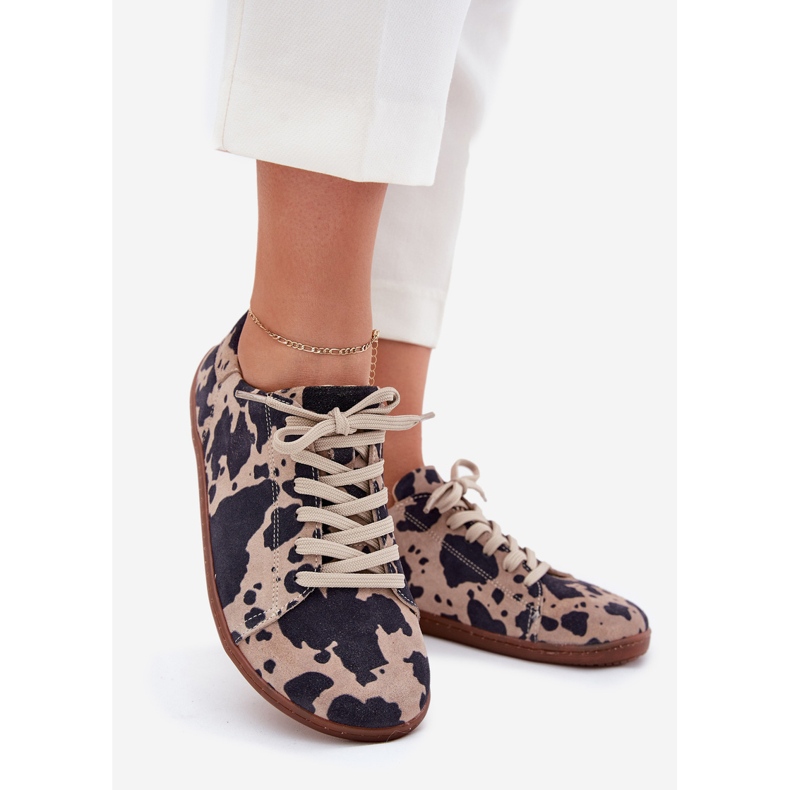 Dámské semišové tenisky v Zazoo N1120 Brown-Beige hnědý 1