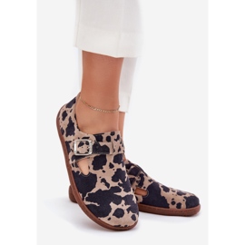 Dámské semišové boty se sponou Bacon Bias Zazoo N1261 Brown-Beige hnědý 1