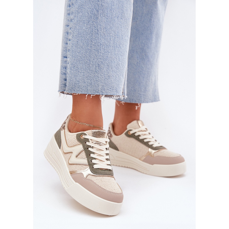 Dámské tenisky na platformě Leopard Beige béžový 2 Dámské tenisky na platformě Leopard Beige béžový 2