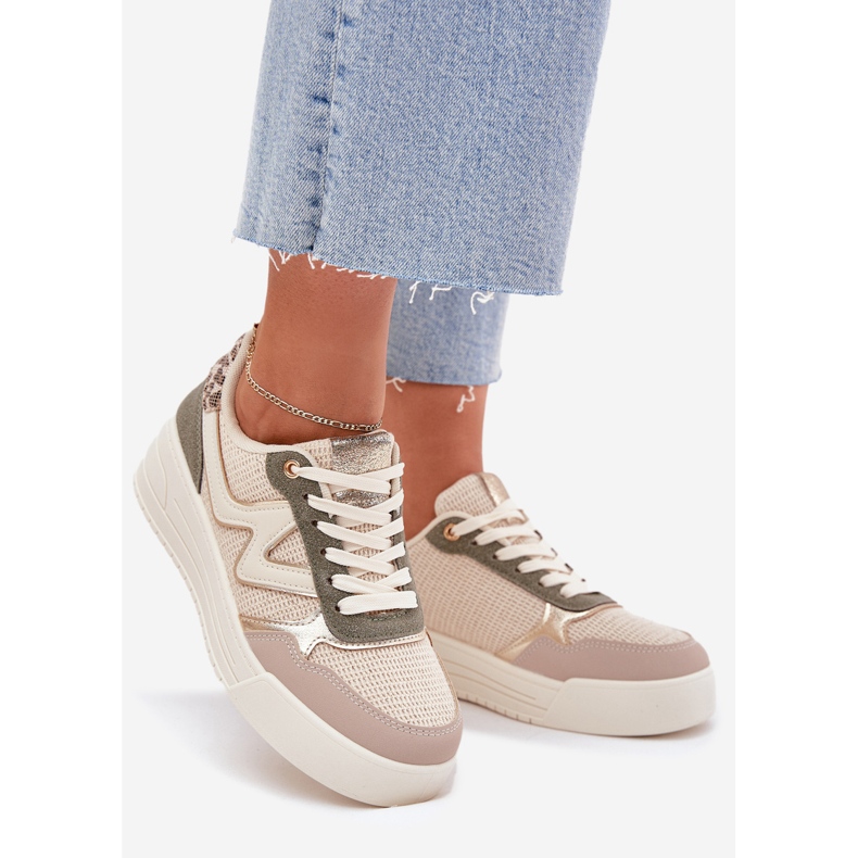 Dámské tenisky na platformě Leopard Beige béžový 1 Dámské tenisky na platformě Leopard Beige béžový 1