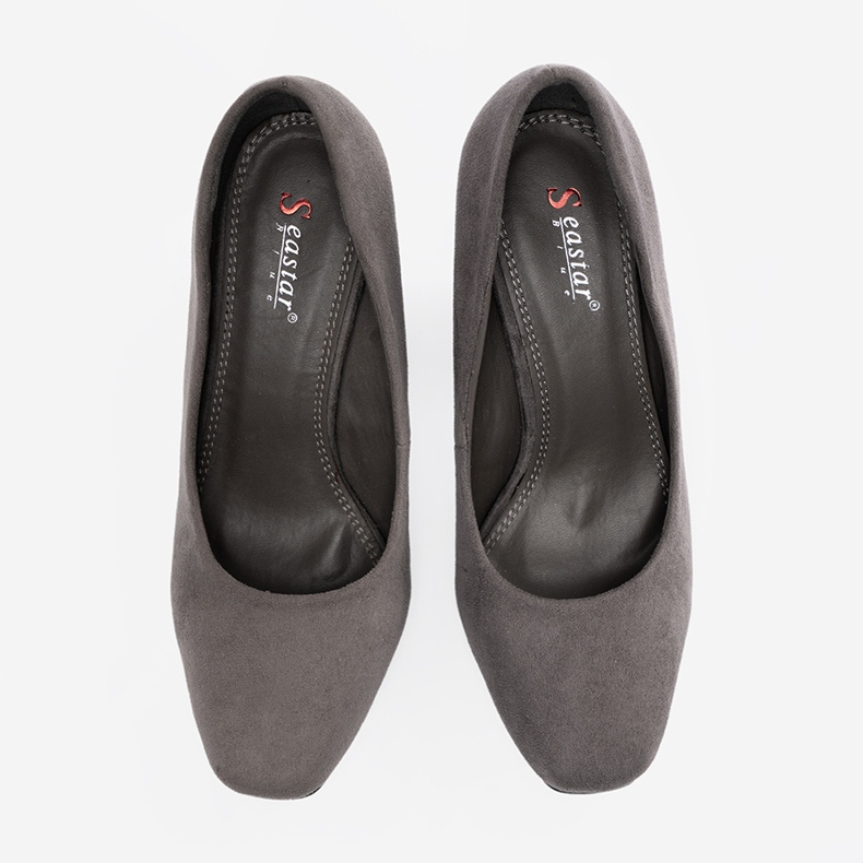 Seastar Semišové Lodičky Na Sloupu šedá 1