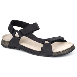 Olivier Pánské kožené sandály Wasak 0243W Black černý 1