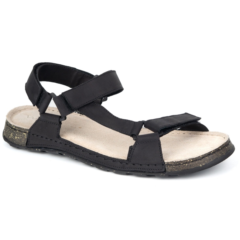 Olivier Pánské kožené sandály Wasak 0243W Black černý 1