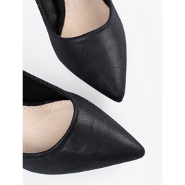 Černé semišové lodičky na jehlovém podpatku černá 1