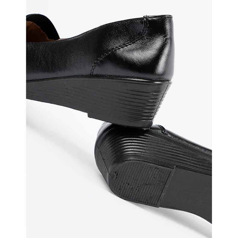 Černé klínové podpatky černá 2