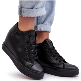 Dámské tenisky na klínové ekologické komoře Big Star MM274001 Black černý 5