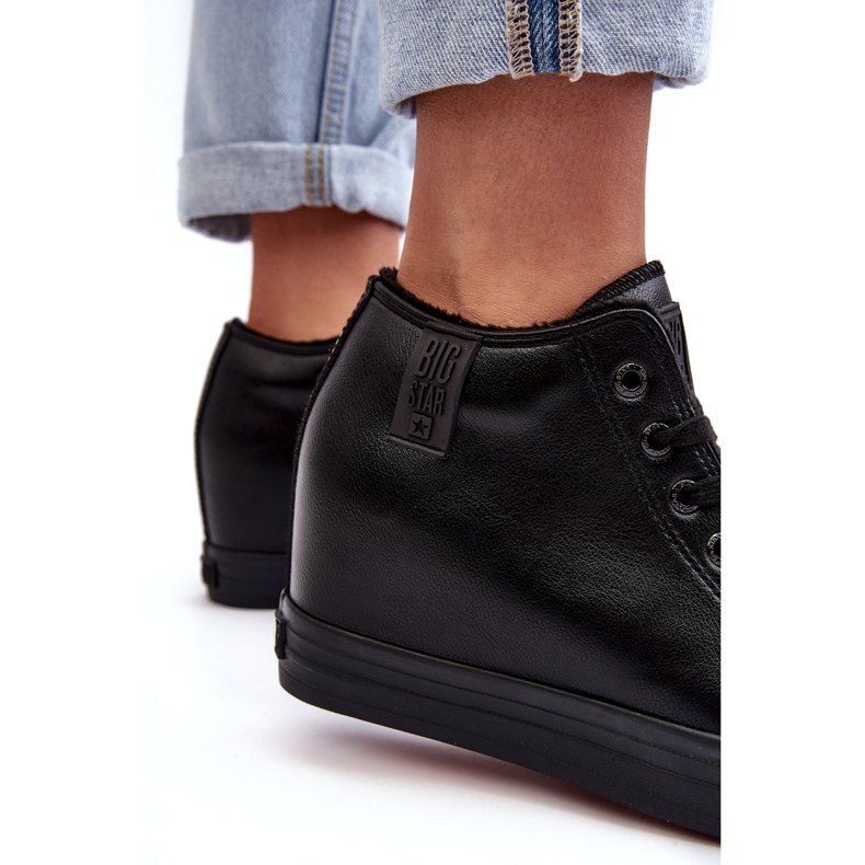 Dámské tenisky na klínové ekologické komoře Big Star MM274001 Black černý 3