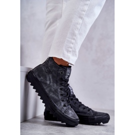 Big Star Dámské velké hvězdy izolované černé tenisky GG274069 šedá 4