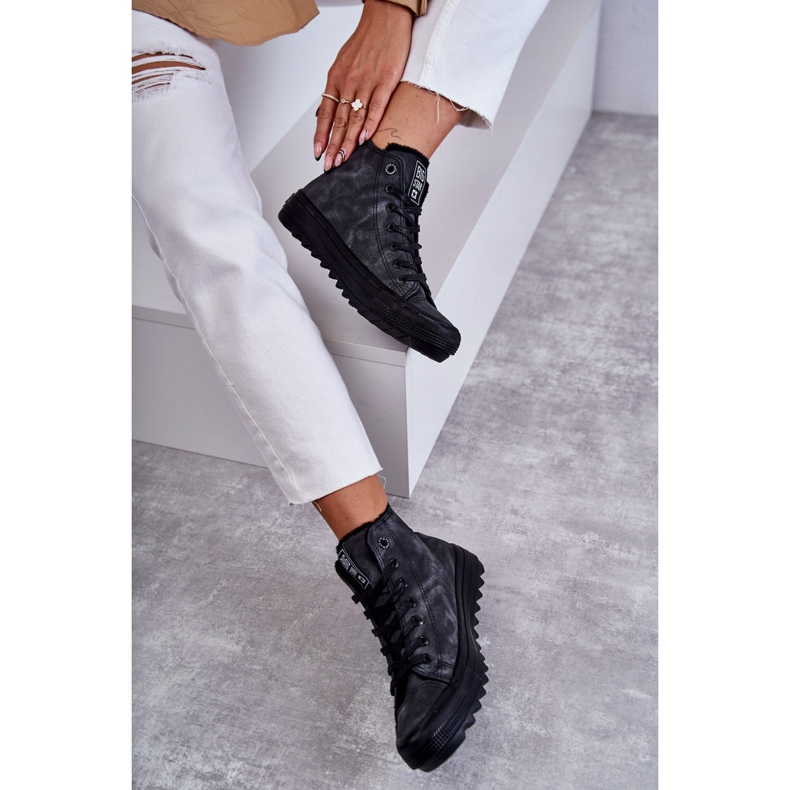 Big Star Dámské velké hvězdy izolované černé tenisky GG274069 šedá 5