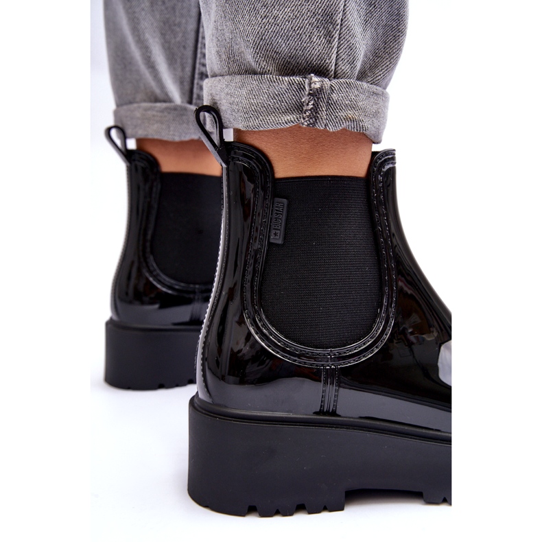 Dámské lakované studny na Black Platform Big Star MM274395 černý 5