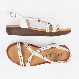 Shelvt White Boho Dámské sandály bílý 1