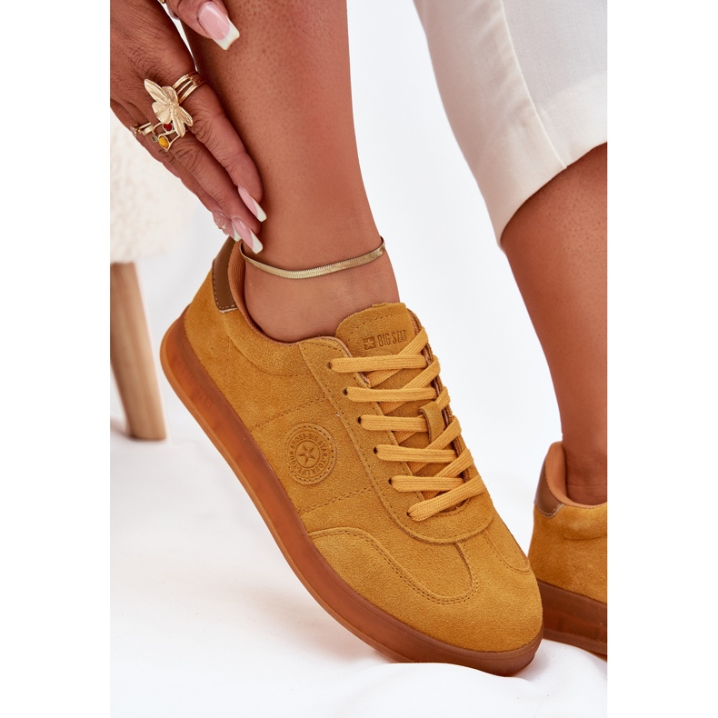 Big Star Dámské semišové tenisky Velká hvězda RR274846 Hi-Polish Yellow System žlutá 2