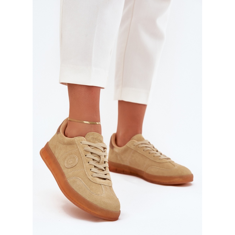 Dámské semišové tenisky Big Star RR274849 Hi-Polish Beige System béžový 2