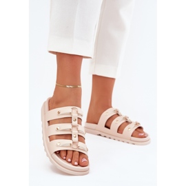 Boto Dámské žabky s pruhy světle béžové pasiriela béžový 2