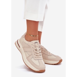 Dámské kožené sportovní boty Sneakers Big Star od Daniel Lopez SS2D4043 BEIGE béžový 1