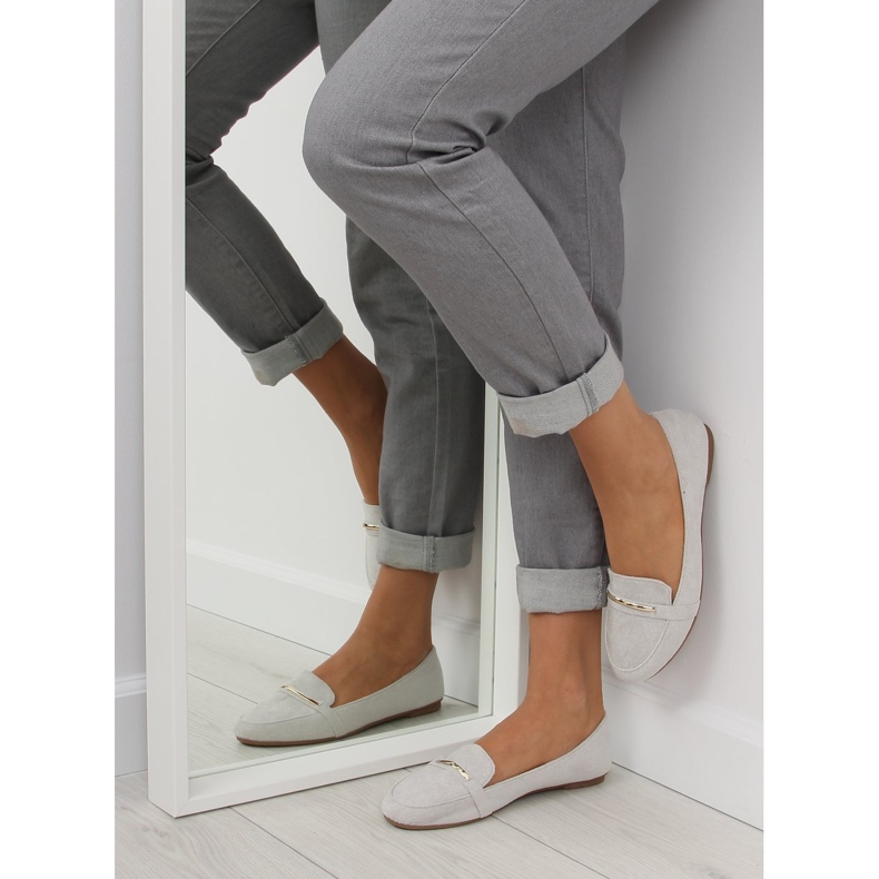 Dámské stříbrné mokasíny 9988-121 Stříbro šedá 1