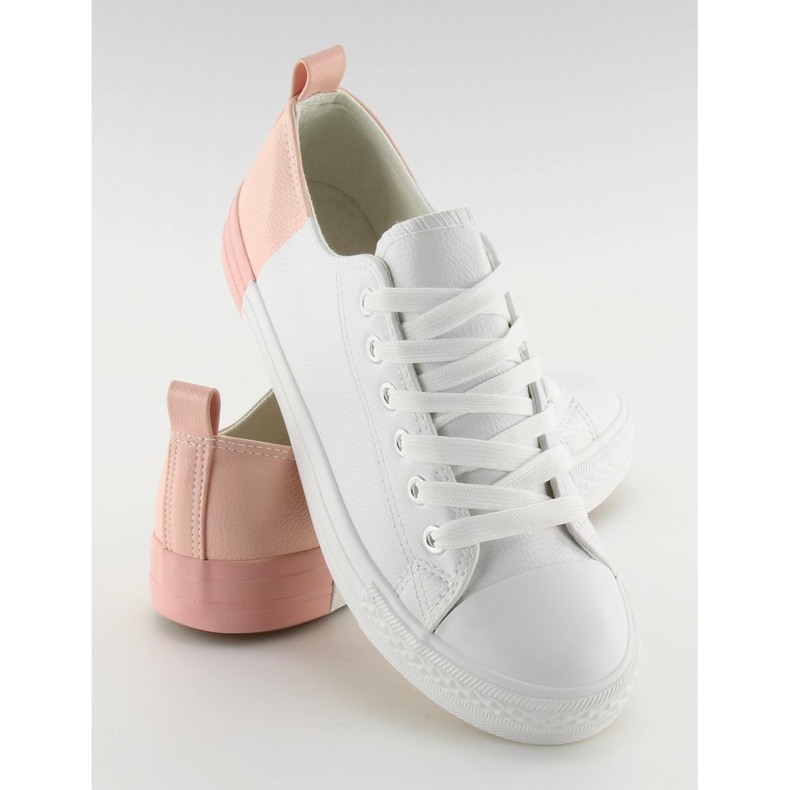 Dvoubarevné bílé tenisky BK378 White / Bare Pink bílý 2