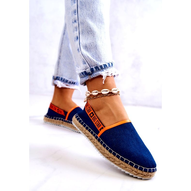Big Star Materiál Espadrilles Dámské vložení Velká hvězda JJ27487 Navy Blue modrý 4 Big Star Materiál Espadrilles Dámské vložení Velká hvězda JJ27487 Navy Blue modrý 4