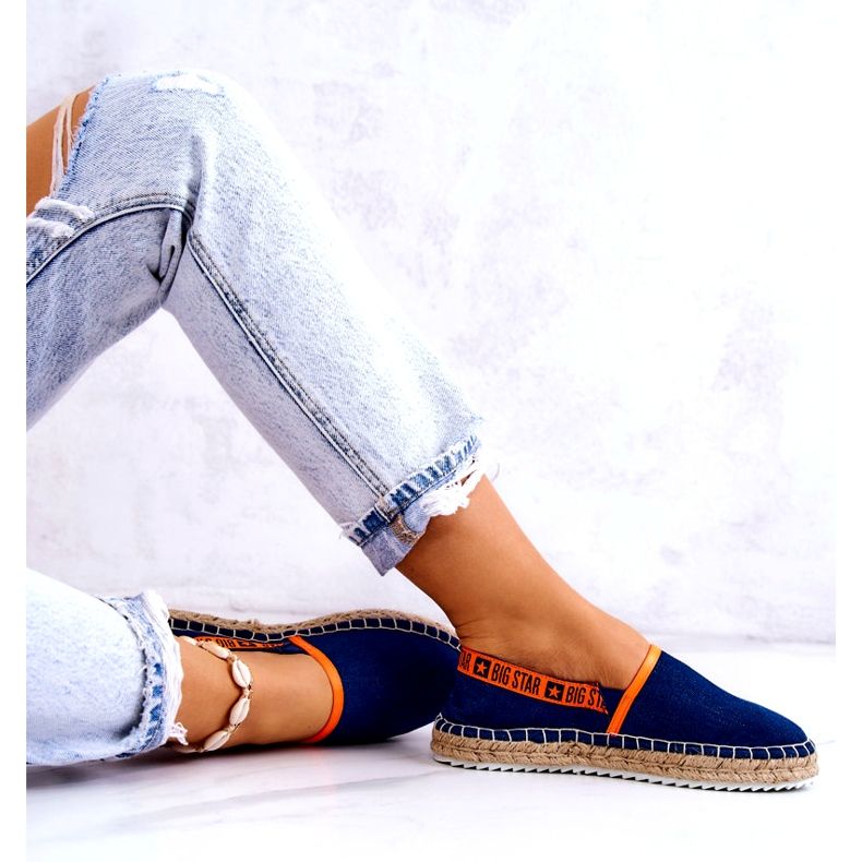 Big Star Materiál Espadrilles Dámské vložení Velká hvězda JJ27487 Navy Blue modrý 2 Big Star Materiál Espadrilles Dámské vložení Velká hvězda JJ27487 Navy Blue modrý 2