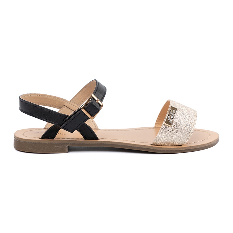 Goodin Black Golden Dámské ploché sandály zlatý 2