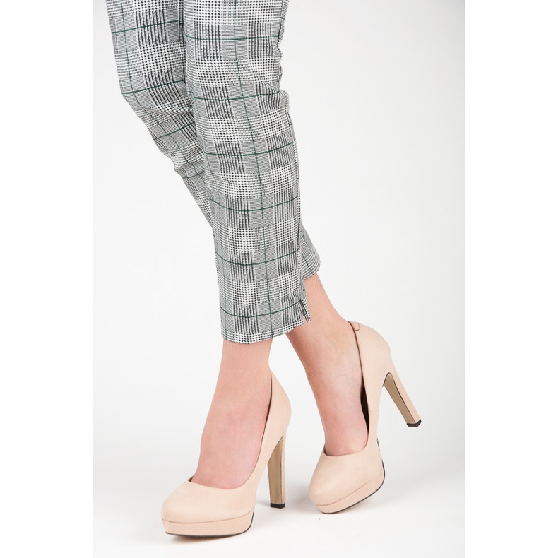 Vices Semišové podpatky na platformě hnědý 2