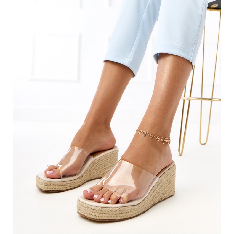 Transparentní espadrilles žabky Flip Flops Felicity bezbarvý 1
