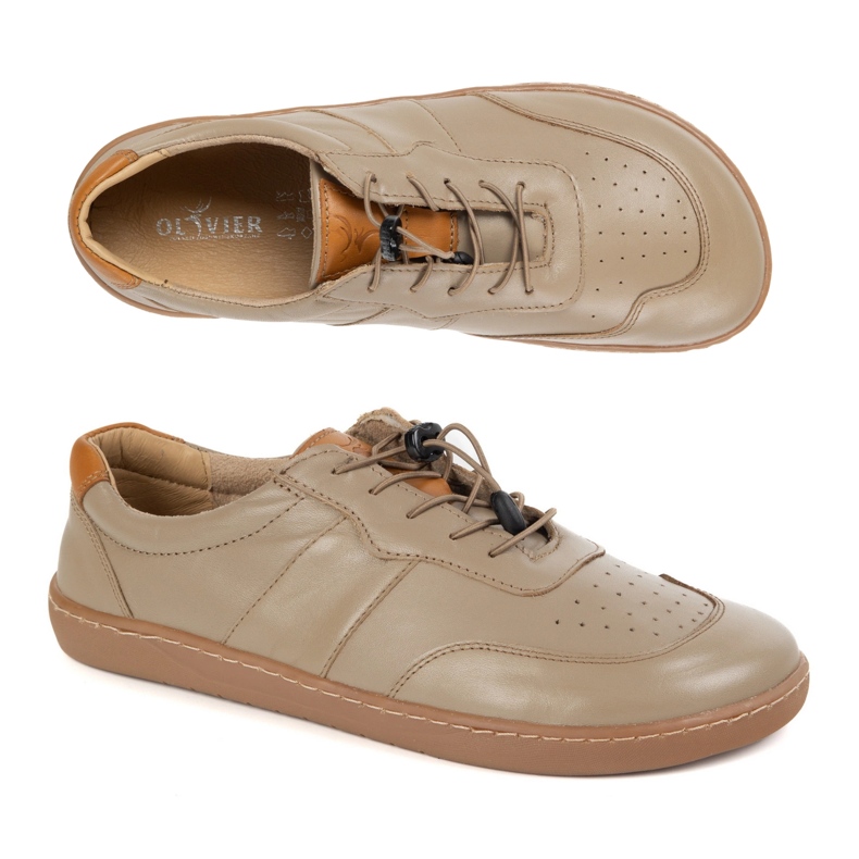 Olivier Dámské bové boty Minimalistická kůže široká Aria cappuccino béžový 1 Olivier Dámské bové boty Minimalistická kůže široká Aria cappuccino béžový 1