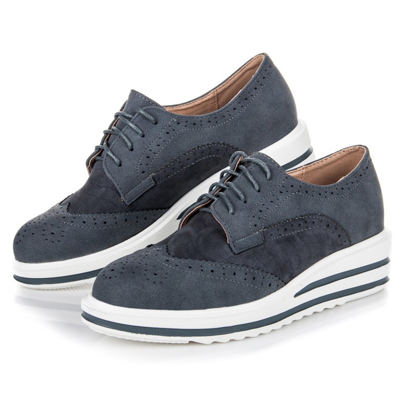 Vices Krajkové semišové boty šedá 1