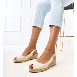 Béžové sandály espadrilles na klínu Nevarez béžový 1