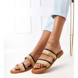 Stipéry černých žen s pletenými pruhy Rios černá 2