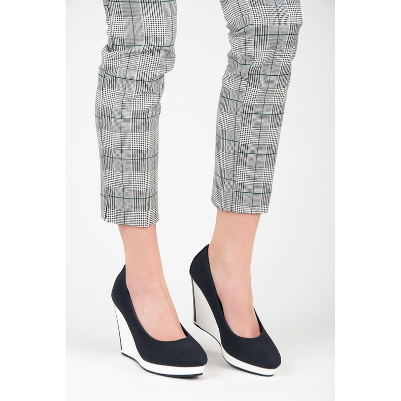 Vices Námořnické modré lodičky na klínku modrý 2