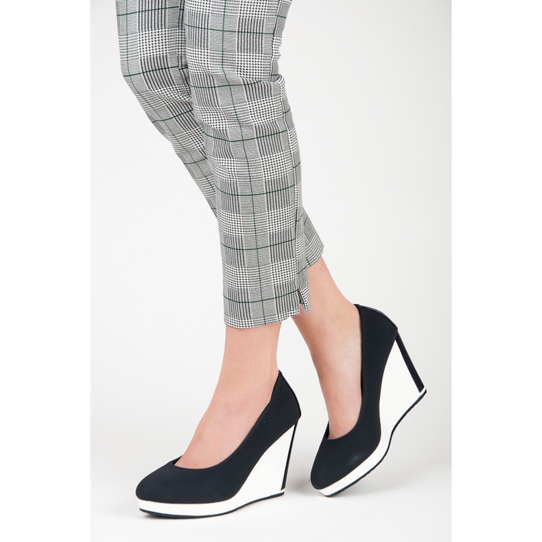 Vices Námořnické modré lodičky na klínku modrý 1